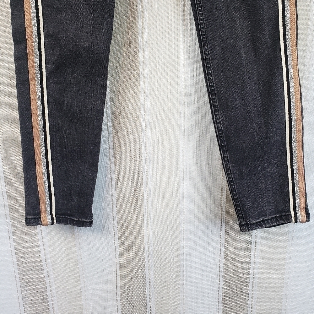 Topshop Moto Jamie Skinny Jeans Ribbon Black Size W28 L32 - Picture 3 of 8